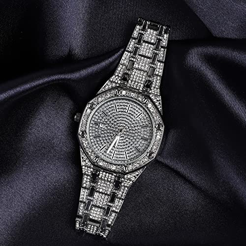 Image of Haute Sauce Women's Embellished Analog Dial with Stainless Steel Strap | Battery Power | Foldover Closure | Quartz Movement | Fashion Wrist Belt Watch for Female and Girls