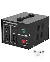 Vista 1 de Voltage Converter Transformer 1500w,Step Up/Down Power Converter AC 110v to 220v / 220v to 110v,Transformer Converter with Two Spare Fuses,2