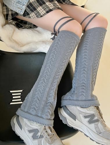 Image of YELAIVP Women's Leg Warmers Knit Kawaii Y2K Harajuku Leg Warmers with Adjustable String for Women Lolita Accessories