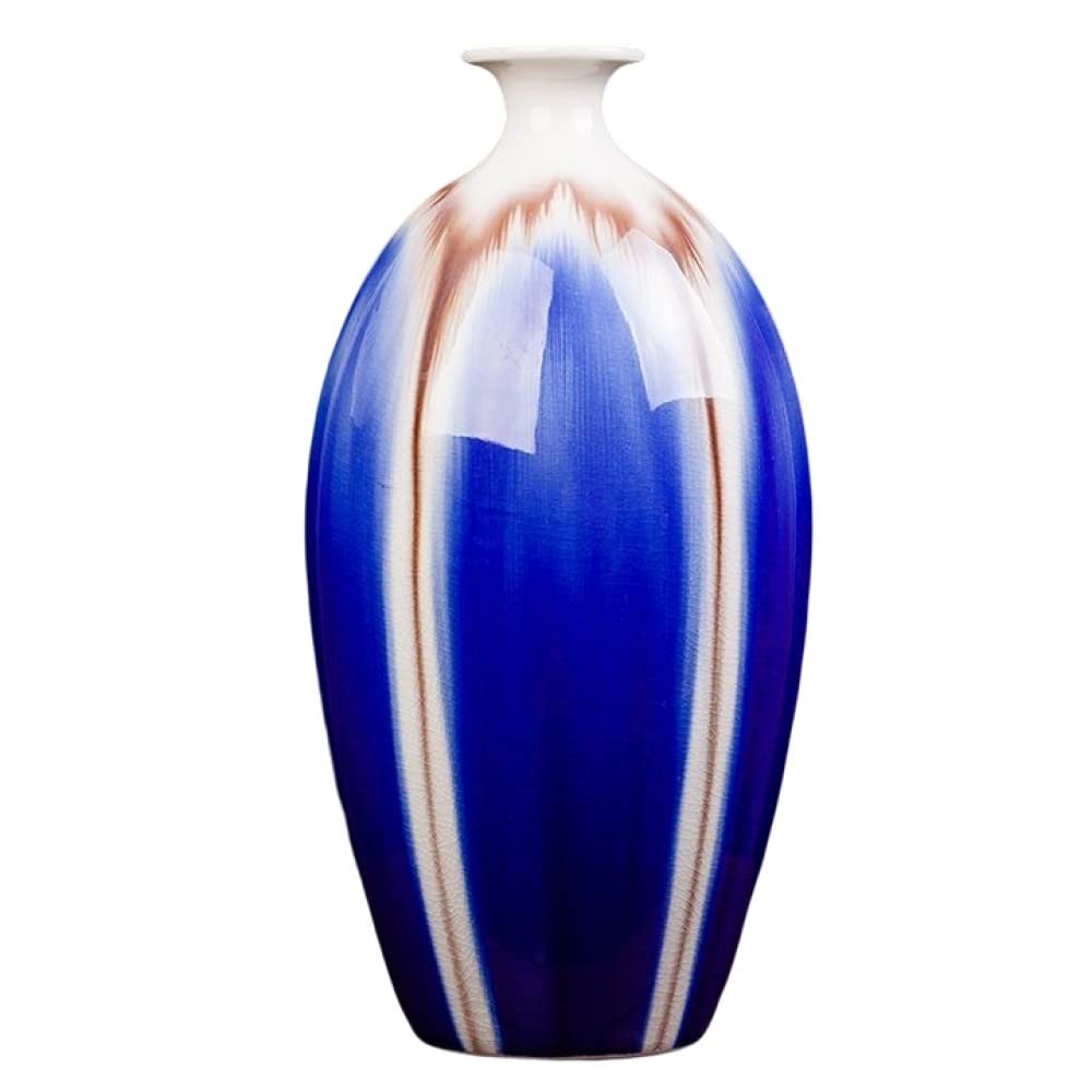 Vase en céramique porcelaine craquelé émaillé multicolore 31cm fait main Jingdezhen