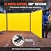 VEVOR Welding Screen with Frame, 6' x 8' 3 Panel Welding Curtain Screens, Flame-Resistant Vinyl Welding Protection Screen on 12 Swivel Wheels (6 Lockable), Moveable & Professional for Workshop, Yellow