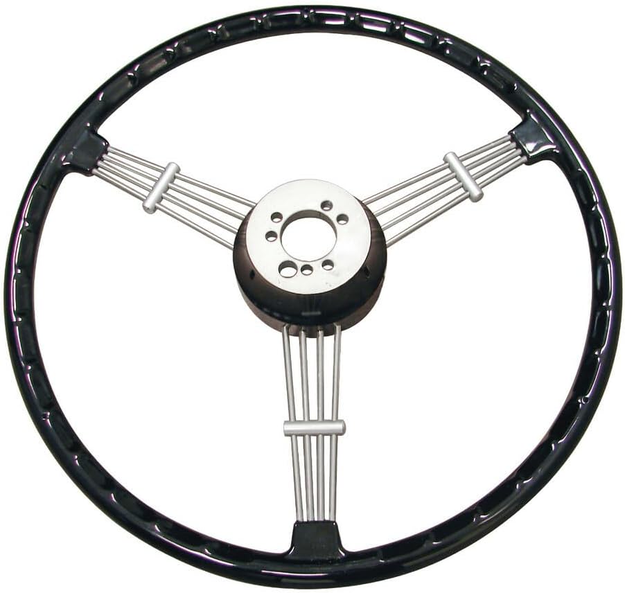 Vintage Banjo Style Steering Wheel, Black