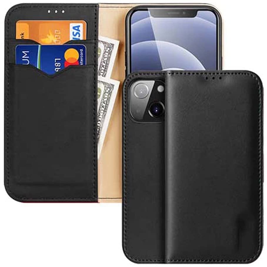 Étui iPhone 13 Mini pour voyager léger avec rabat portefeuille en cuir