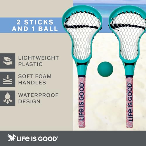 Image of Life is Good Hydro Lacrosse Water Game Set Waterproof Lacrosse Toss Game with Floating Ball,Foam-Grip Sticks for Pool, Beach