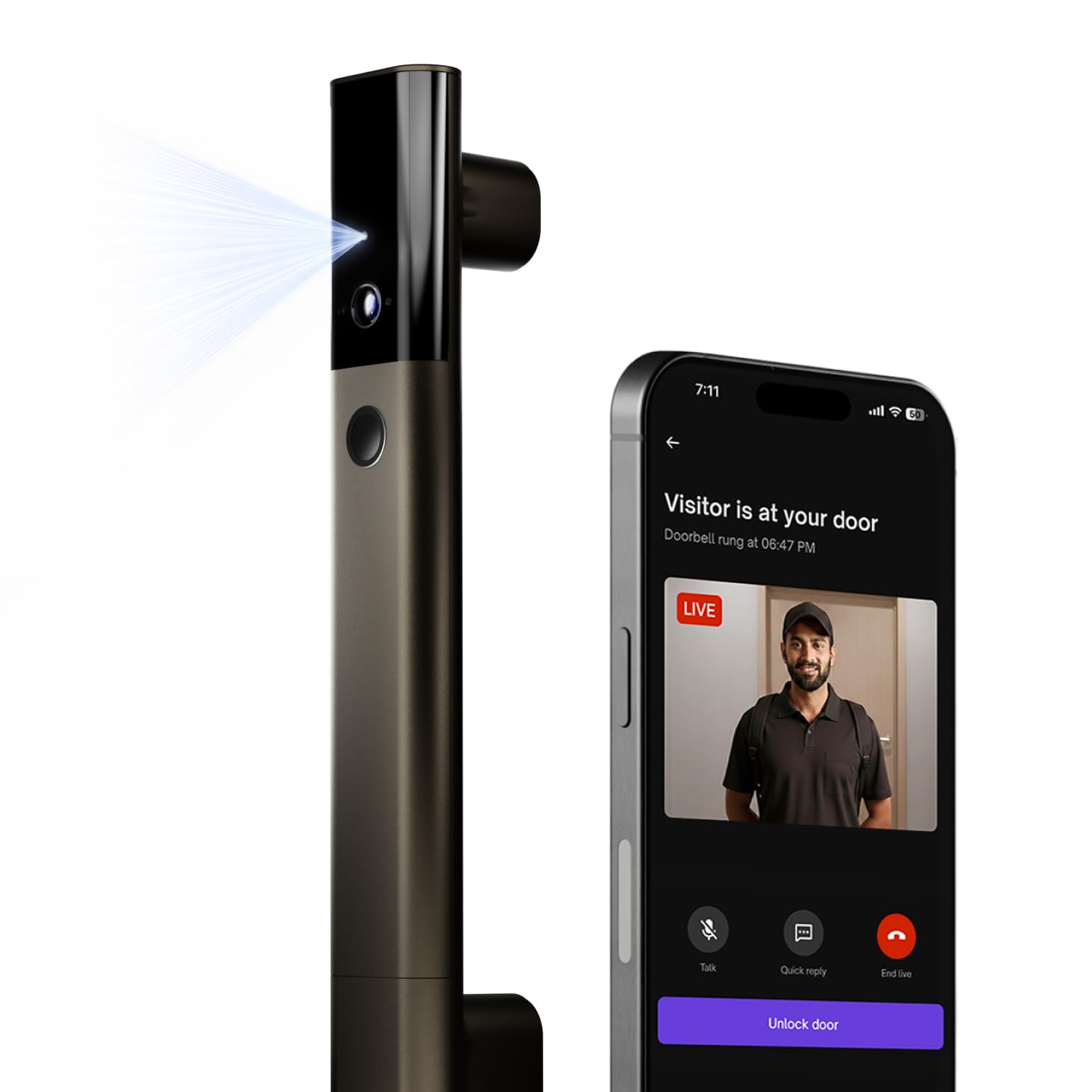 Native Lock Ultra by Urban Company | Smart Door Lock | Face Unlock | Live HD Video & 2-Way Talk | 9-Way Unlock & Doorbell Connect | 5 Bolt Strength | 3-Year Unconditional Warranty | Free Installation — Amazon image 19