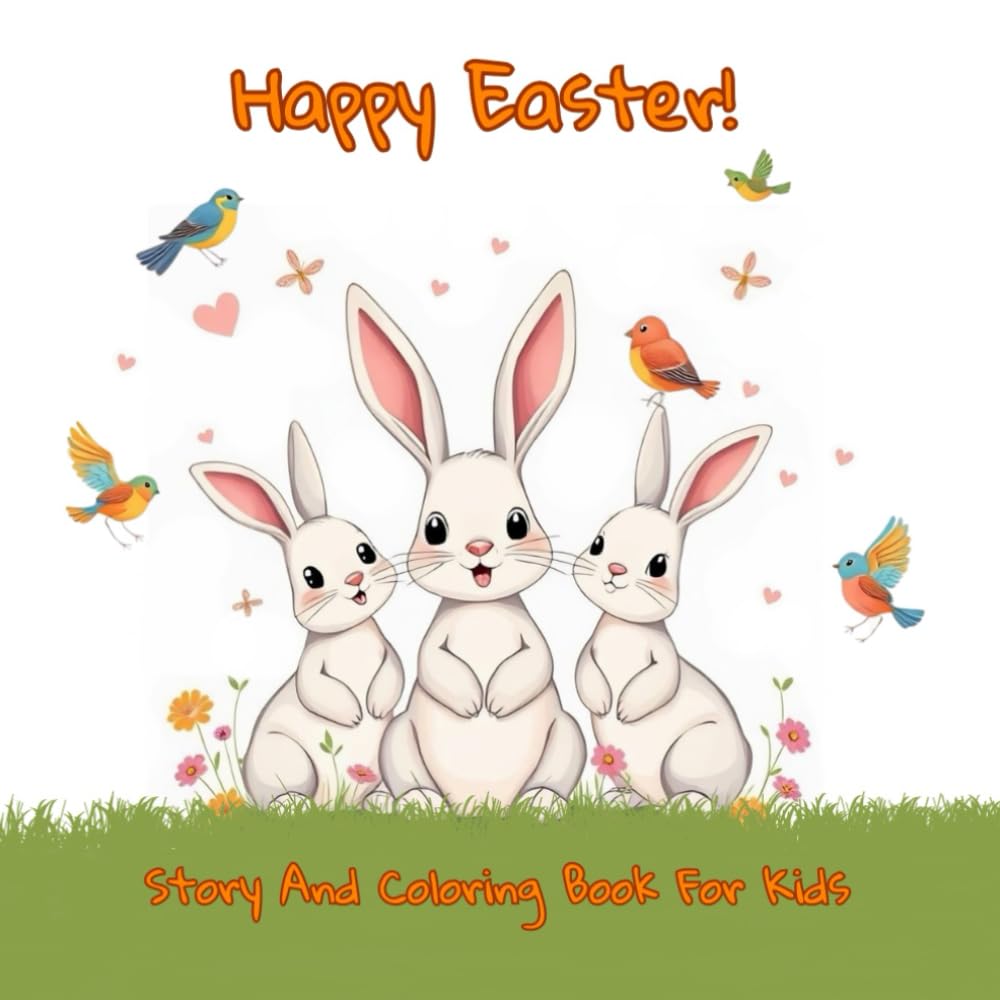 Happy Easter!: Story And Coloring Book For Kids