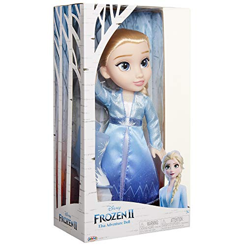 Disney muñeca Princesa Elsa con Vestido, Capa y Botas de Viaje de Frozen II, toddler 35 cm