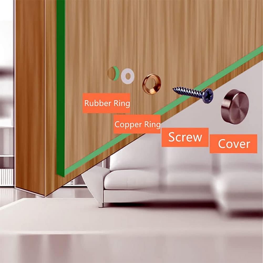 4 PCS Mirror Screws Decorative Caps Cover Nails, Polished Stainless Steel Mirror Decorative Screws Fasteners for Mirrors, Wardrobes, or Glass Furniture, Sign/Advertising Hardware (0.79"/20mm)