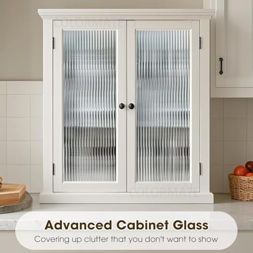 Image of COLORMATE Premium Vinyl Stained Frosted Fluted Window Glass Film (18x36 Inch) - Self-Adhesive Wallpaper Sticker Opaque Tint for Window Glass Privacy Cover, Door, Office, Home.| Anti-UV. 3D Fluted