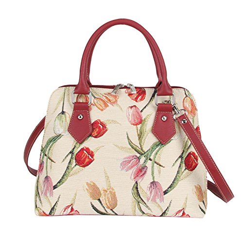 Signare Gobelin-Hand- und Umhängetasche für Damen, modische Umhängetasche, Geldbörsen für Damen, Mädchen, Teenager, Tulpen, Convertible Bag