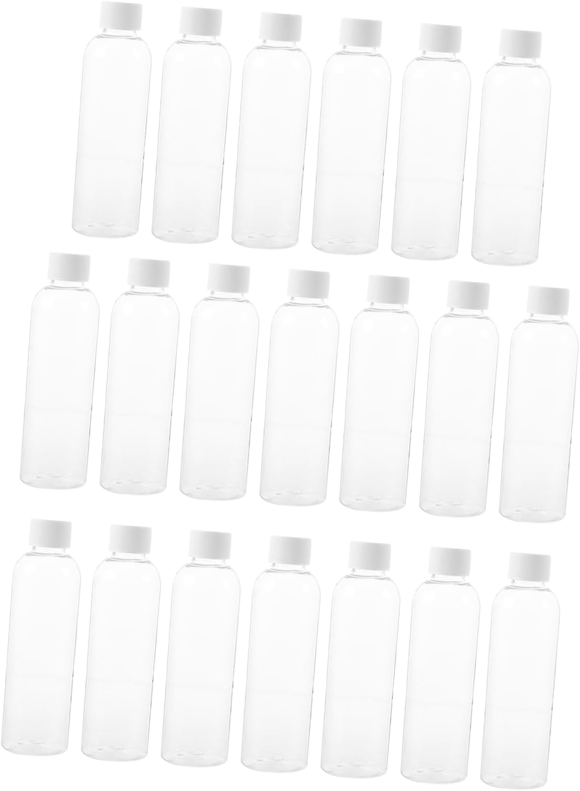 Yardwe 200ml Plastic Bottles 20Pcs Reusable Empty PET Liquid Containers for Household Juice Travel Milk and Daily Use