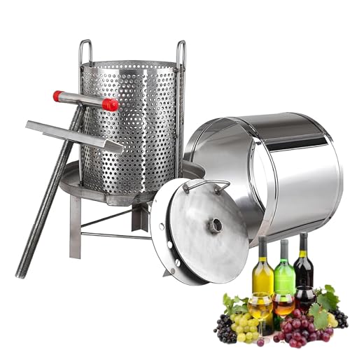 KJHYYPP Prensa de vino y frutas de acero inoxidable, prensa de vino de frutas, sin electricidad, alimentada con agua, para sidra, para hacer zumos naturales