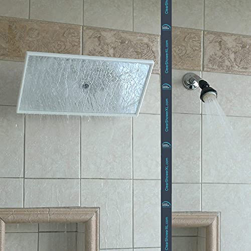 PREMIUM Large Shower Head by Clear Shower XL - Mirror Model, FIRM PRESSURE Square 18 inch (45cm) Adjustable Shower Head, LUXURY Waterfall Full Body Coverage, Easy to Install