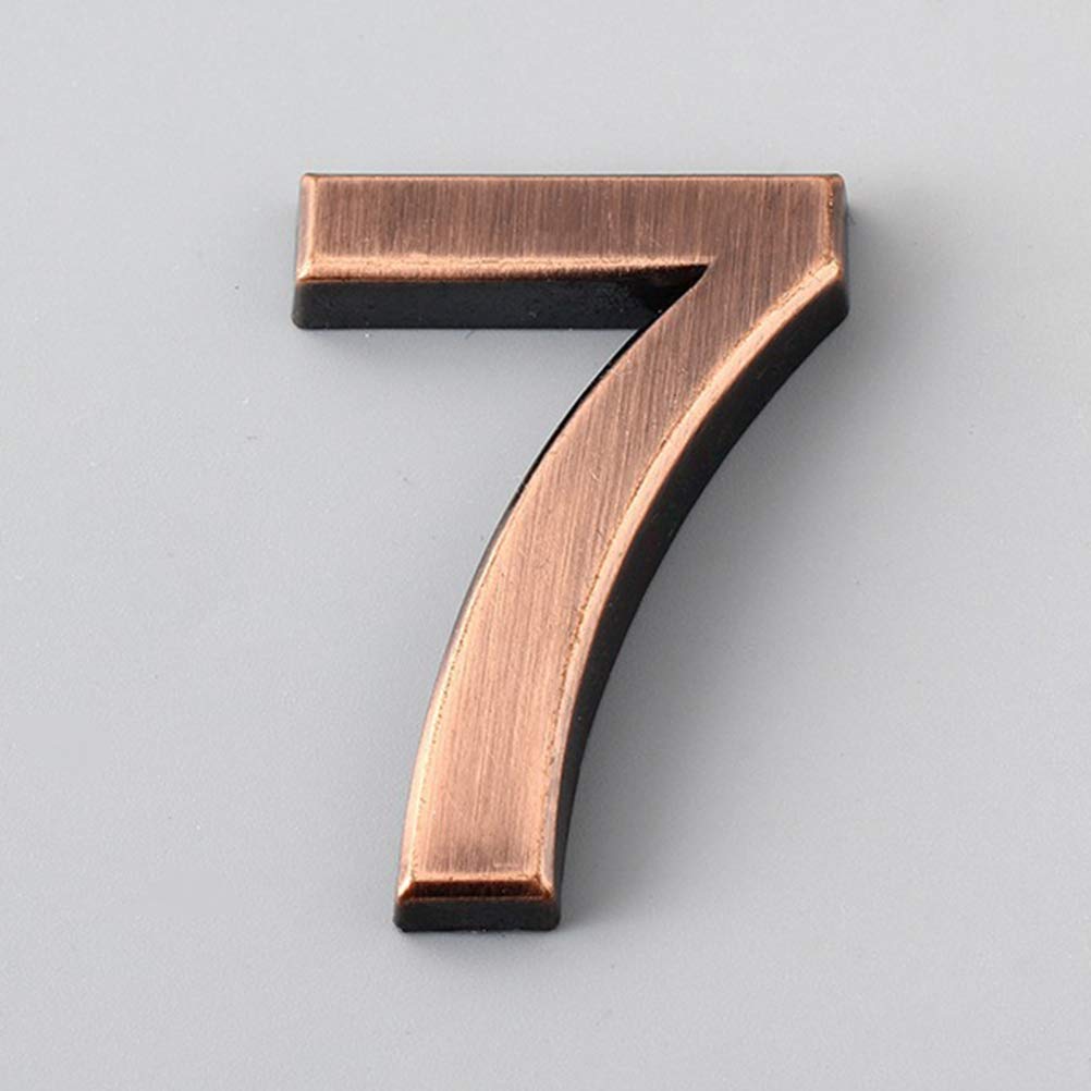 LIOOBO 10pcs 0-9 Numero di Targa per la Porta dell'hotel Numero civico Indirizzo Targa 5CM (Bronzo)