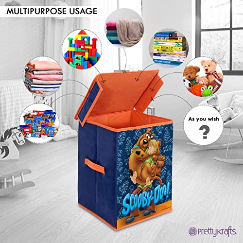 Image of PrettyKrafts Scooby-Doo Larger Storage Cubes [1-Pack] Foldable Storage Boxes with Lids, Collapsible Storage Bins Organizer Basket with Sturdy Handles for Home, Nursery, Closet (11 inch x 11 inch x 15 inch), Blue