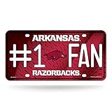 NCAA Arkansas Razorbacks #1 Fan Metal License Plate Tag
