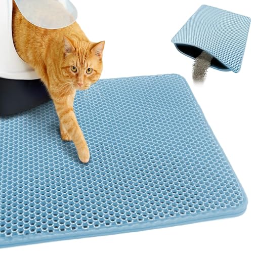 Image of Emily Pets Cat Litter Mat | Double Layer Honeycomb Design with Large Holes | Waterproof, Non-Slip & Easy to Clean