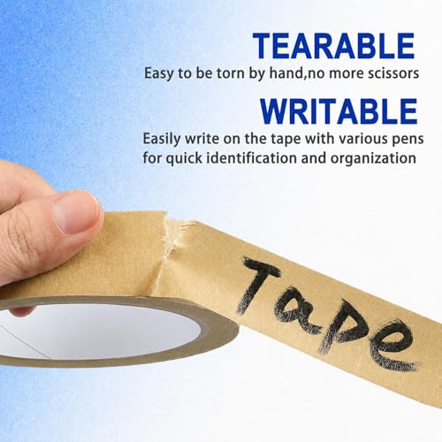 Image of 2 Pack Brown Painters Tape - Brown Masking Tape 1 Inch Wide - Multi-Surface, Smart Adhesion, Indoor & Outdoor - Paint Tape for DIY, Labeling, Art, Car, General Purpose - 180FT Total
