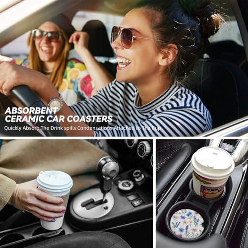 50% Off Vintage Flower Car Cup Coasters 2 Pack - Image 7