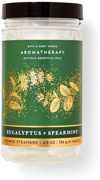 Bath & Body Works Aromatherapy Shower Steamers 4.8 OZ / 136 G Bottle (6 Tablets) (Eucalyptus Spearmint)