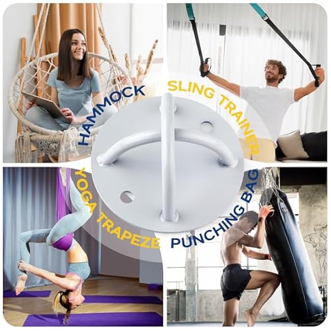 Wall and Ceiling Mount Bracket for Suspension Straps, Gymnastic Rings, Yoga Swings & Hammock Resistance Band Battle Rope