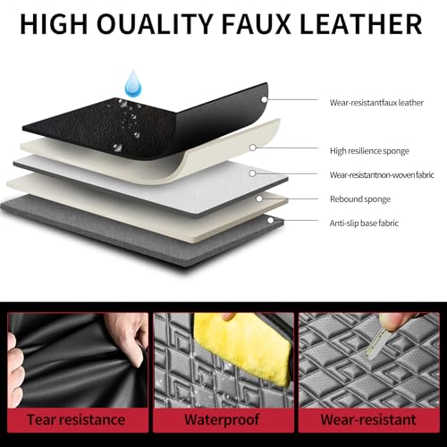 Image of Fit Forester Car Seat Covers for Subaru Forester 2007-2024 2025 2026 - Upgraded Premium Waterproof & Breathable Leather, Airbag Compatible, All-Weather Seat Cushion Protector (Full Set, Black)