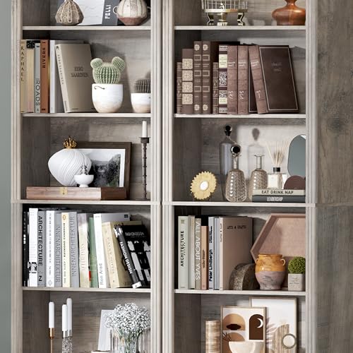 Image of BORNOON 74 inch Tall Bookshelf, 6-Tier Floor Standing Bookcase with 2 Adjustable Shelves, 24 inch Wide Open Storage Shelf, Modern Display Organizer for Home Office, Living Room, Bedroom, Study