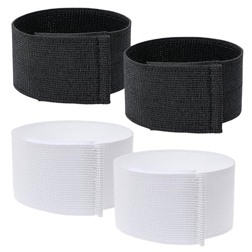 JJUNW 4pcs Football Shin Guard Straps, Anti Slip Shin Fixed Ankle Straps Polyester Sports Football Legging Shin Fixed Straps for Kicking Ball, Running, Cycling