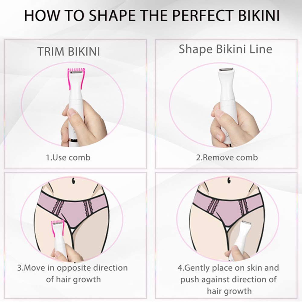 Ricarica 4 in 1 Lady Shaver Epilatore Depilazione per Le Donne Depilatore facciale indolore Depilatore per Il sopracciglio Bikini Trimmer