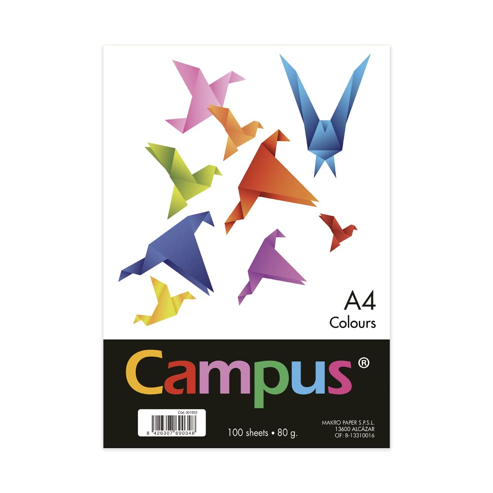 Carta Per Artigianato Cartoncini Campus A4 100 Pezzi - 180g/m² Nero - Per Disegno, Artigianato E Ufficio Fogli Cartoncino 180g