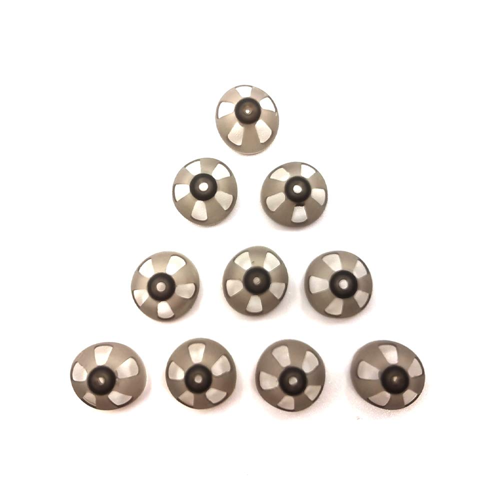 Hearing Aid Domes Smoky Gray Tips Ear Pieces Comfortable for Open Fit BTE Sound Amplifier PSAP Kit Invisible 10mm (L * 10)
