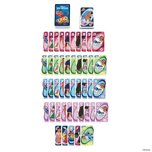 Mattel Games UNO Disneys Lilo und Stitch Kartenspiel für Kinder, Erwachsene und Familien mit Karten und Regeln, die auf dem Film basieren, JCC10 – Bild 6