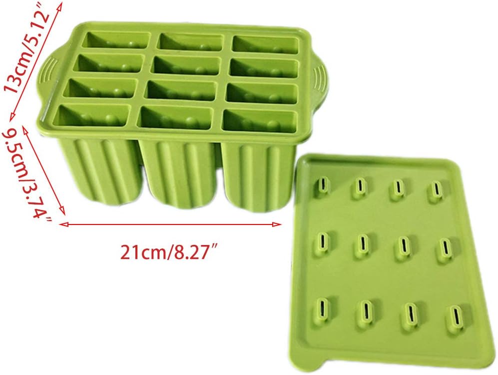 12 Pieces Silicone Easy-Release Maker Ice for Pop Homemade Popsic Tray Large Size Silicone