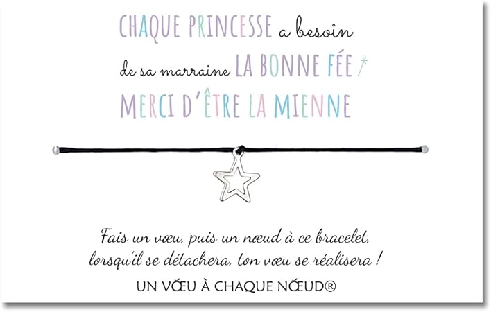 Carte De Vœux Ma Marraine La Bonne Fee Bracelet Porte Bonheur Fabrique En France Cadeau Pour Marraine Anniversaire Noel Amazon Fr Fournitures De Bureau