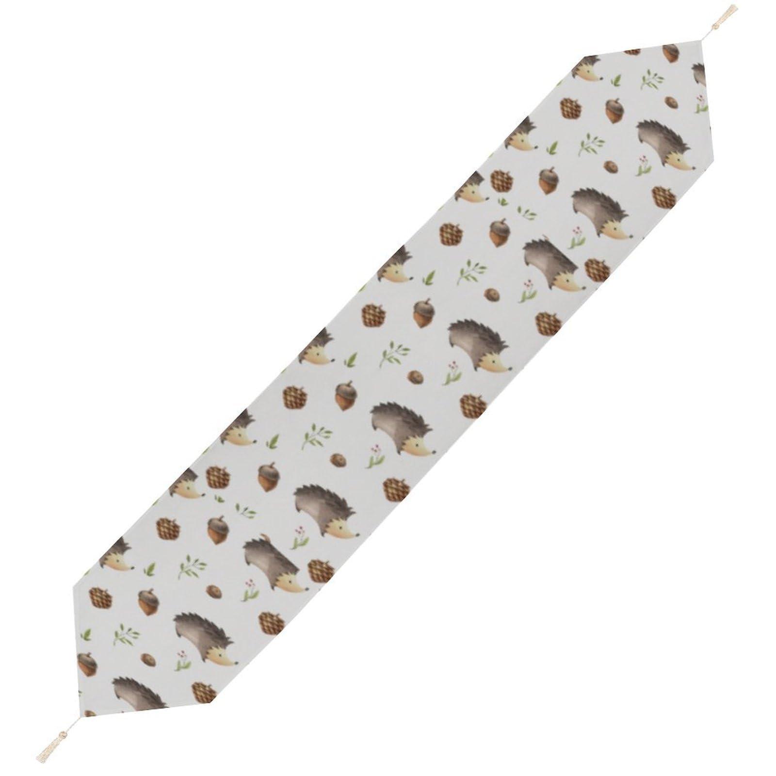 JZemdybill 229*33cm Table Runner with Tassel, Hedgehog Table Runner, Table Decoration for Kitchen, Party, Restaurant