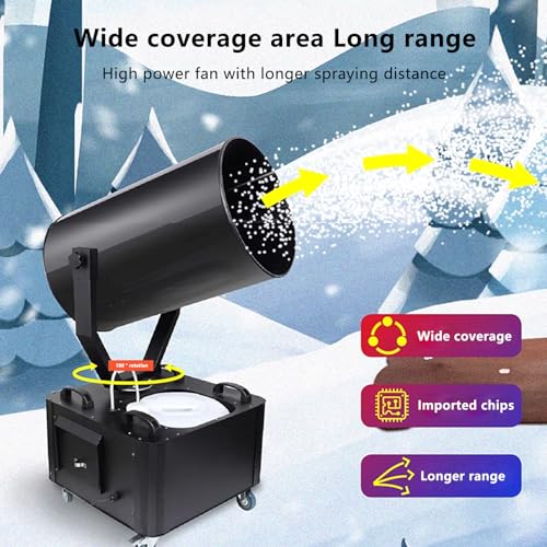 Máquina de nieve con control remoto, máquina de nieve artificial de 3000 W para interiores y exteriores, ideal para escenarios, Navidad, fiestas y festividades miniatura 4