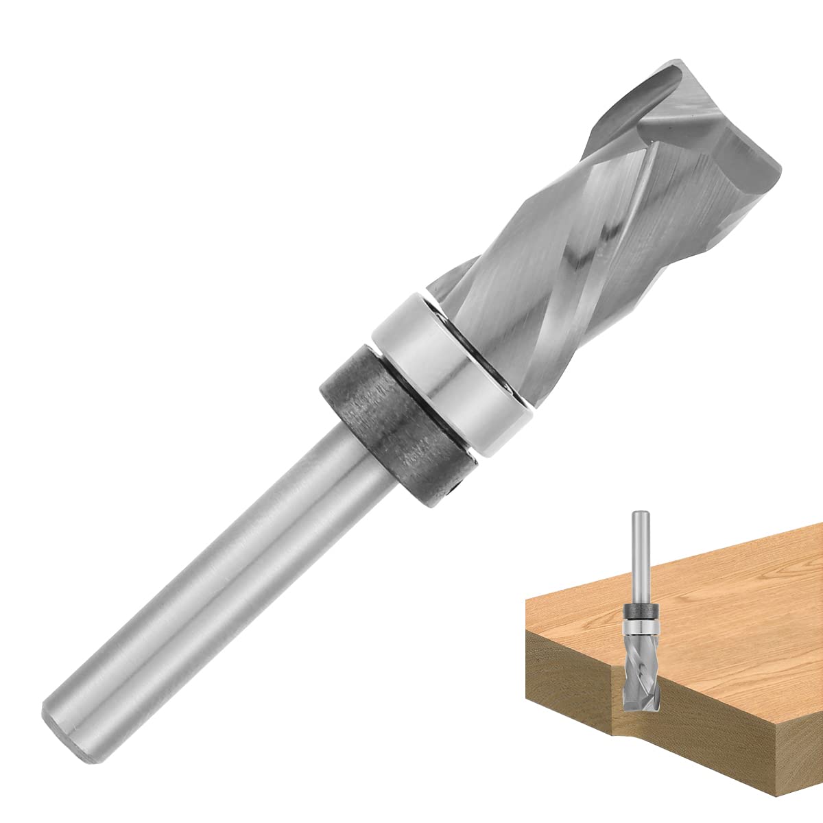 Spiral Flush Trim Router Bit 1/4 Shank, 1/2 Inch Cutting Diameter, Top
