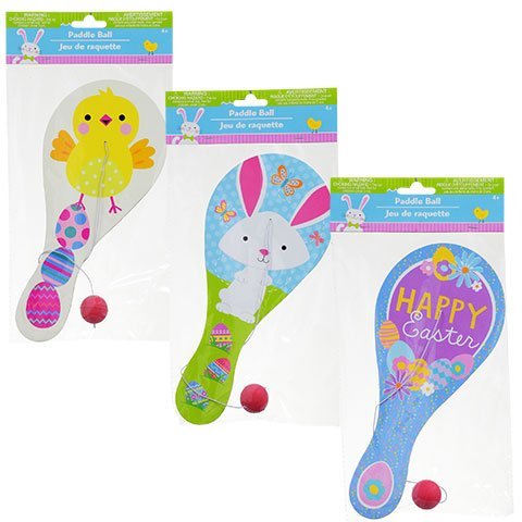 Easter Paddle Ball Sets Assorted Among 3 Styles Shown - Pack of 3