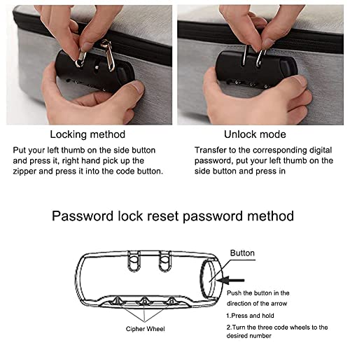 Image of Handcuffs Document Bag with Lock 2 Layers File Organizer, Portable Home Travel Safe Storage for Important Documents,Passports,Laptop, Black(Soft)