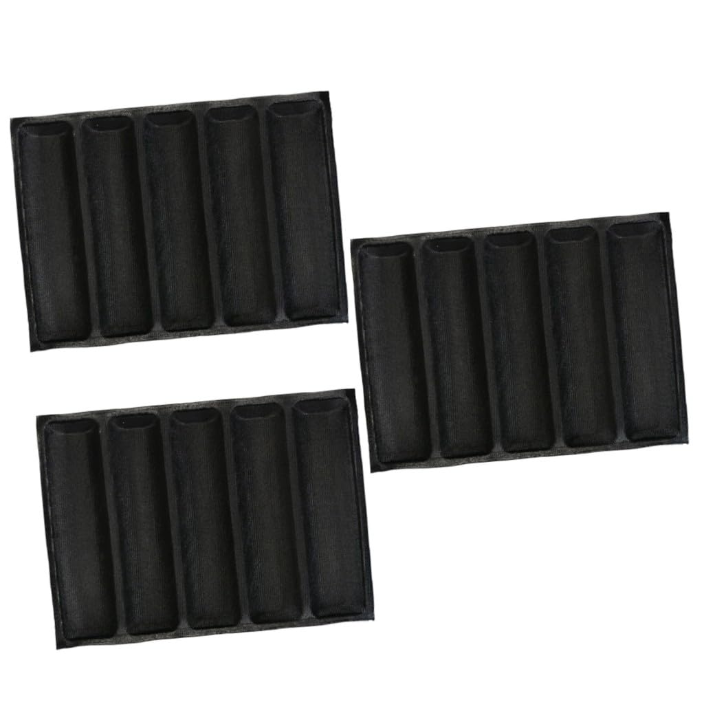 Cabilock 3 Pièces Moule à Rectangulaire Silicone Non Adhésif pour Cuisson à pour Gâteaux et Baguettes Ustensile de Cuisine Pratique et
