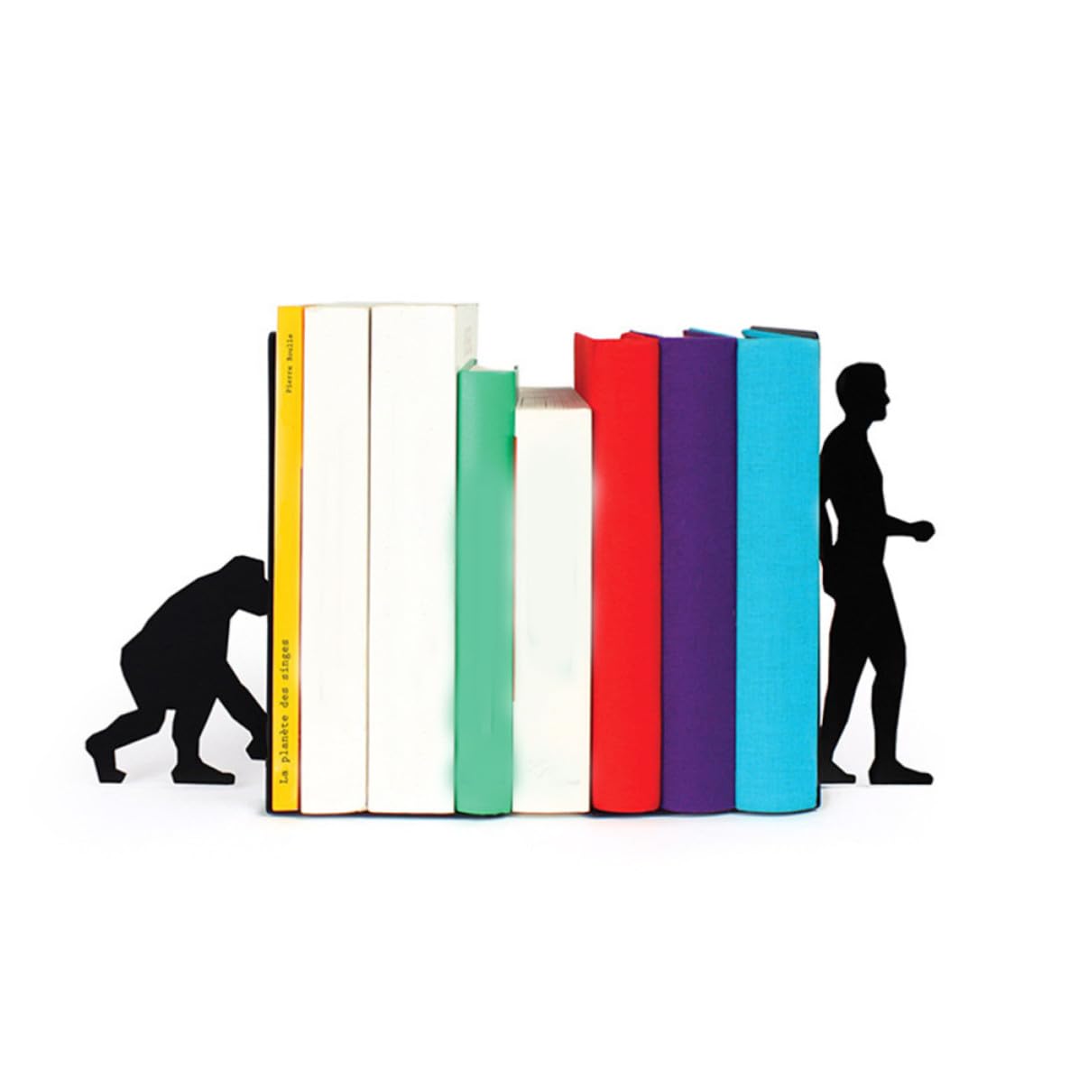 Fermalibri Moderno in Ferro Nero per Libri e Riviste, Porta Libri Funzionale per Organizzare Scrivania e Scaffale, Adatto a Soggiorno e Studio