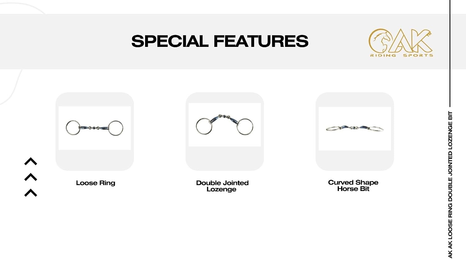 AK Loose Ring Double Jointed Lozenge Bit with Curved Mouthpiece – Stainless Steel Horse Riding Bit AKRS-2605