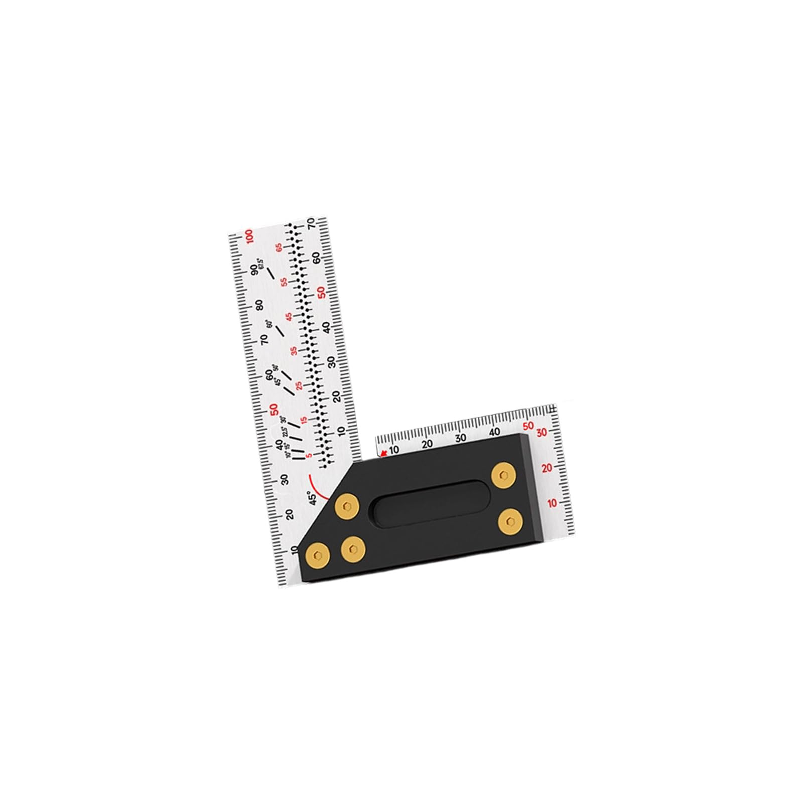 Tsophreniq 100Mm Steel Carpenter Square Tool With 45° / 90° Guides For Accurate Woodworking & Metalworking Layouts Right Angles Marking Rulers Steel