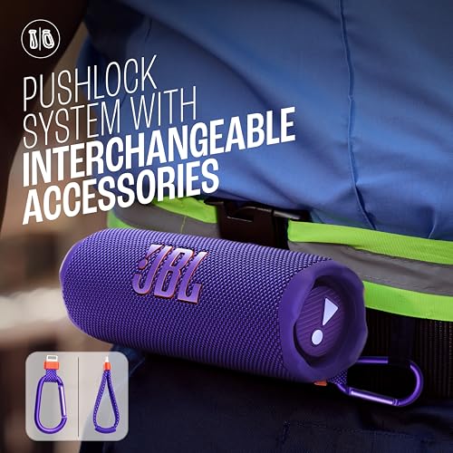 Image of JBL Flip 7 Wireless Portable Bluetooth Speaker, Bold Pro Sound with AI Sound Boost, 16Hrs of Playtime, IP68 Water & Dustproof, Multi-Speaker Connection by Auracast, Personalization App (Purple)