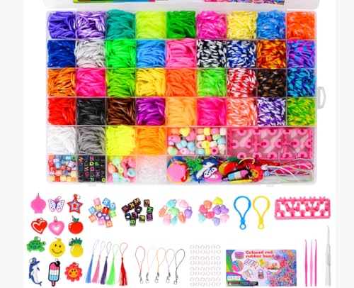 Elastique Bracelet Kit, 5100 Élastique pour Bracelets Enfant, Coloré Loom Elastiques avec...