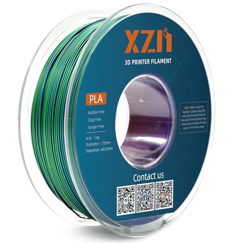 Image of 3D Printer Silk PLA Tri-Color Filament,Metal-Like Shiny Silk Filament 1.75mm, Dimensional Accuracy + /- 0.03 mm,Tri-Color Red Blue Green,1kg (2.2lbs) Spool