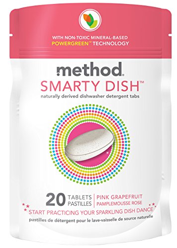 method Smarty Dish Dishwasher Detergent, Pink Grapefruit, 20 ct