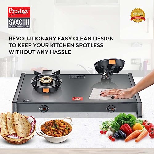 Compare Prestige Svachh Glass Top Gas Stove (2 Burners) with Liftable