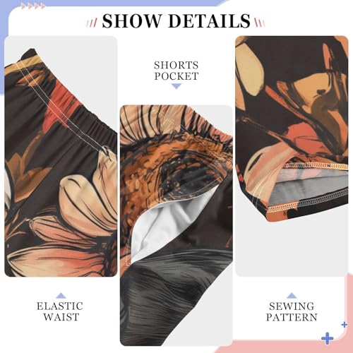 Halloween Birds Leaf Boys Long Pants Soft Trousers Elastic Waist Kids Lounge Bottoms with Pockets S-XL4