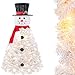 Produktbild Yorbay Künstlicher Weihnachtsbaum mit Beleuchtung, Schneemann Baum mit Hut und Schal, LED Tannenbaum für Weihnachten-Dekoration, Weiß Schnee, 120cm